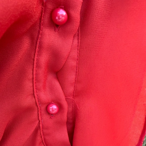 Dots Red Ruffled Blouse - Picture 5 of 5